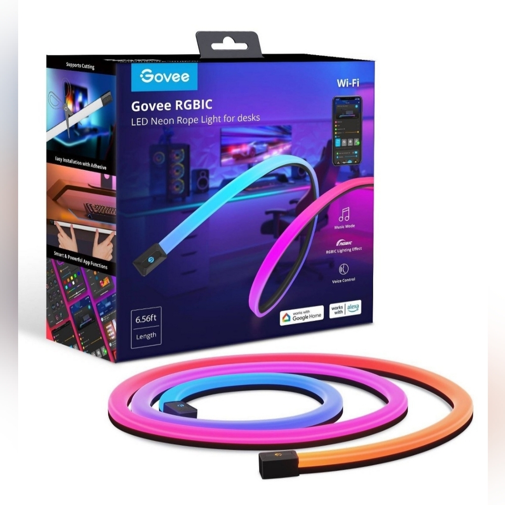 NIB Govee - RGBIC LED Neon Rope Light for Desks 6.5ft